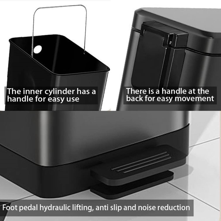 ALROMP Plastic Touch Top Trash Can ( 10 Gallons ) Wayfair Canada